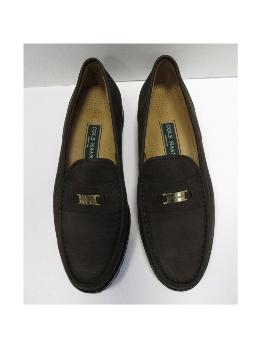 VINTAGE Cole Haan Shoes 11 D Loafer Suede Lug Sole Bit Made In USA